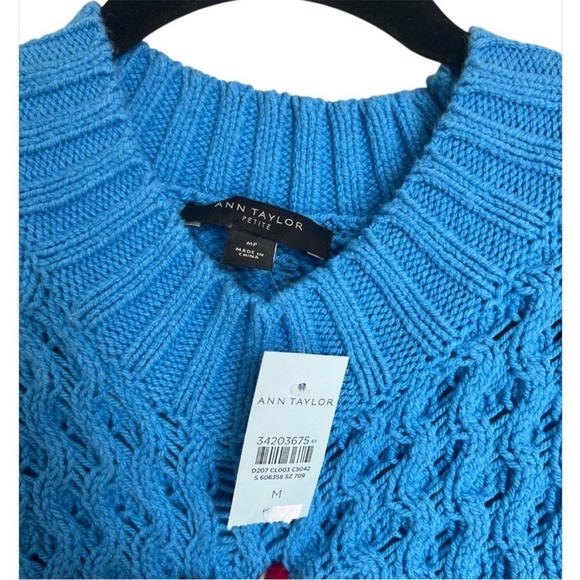 Ann Taylor Vibrant Blue Chunky Knit Sweater - Picture 3 of 6